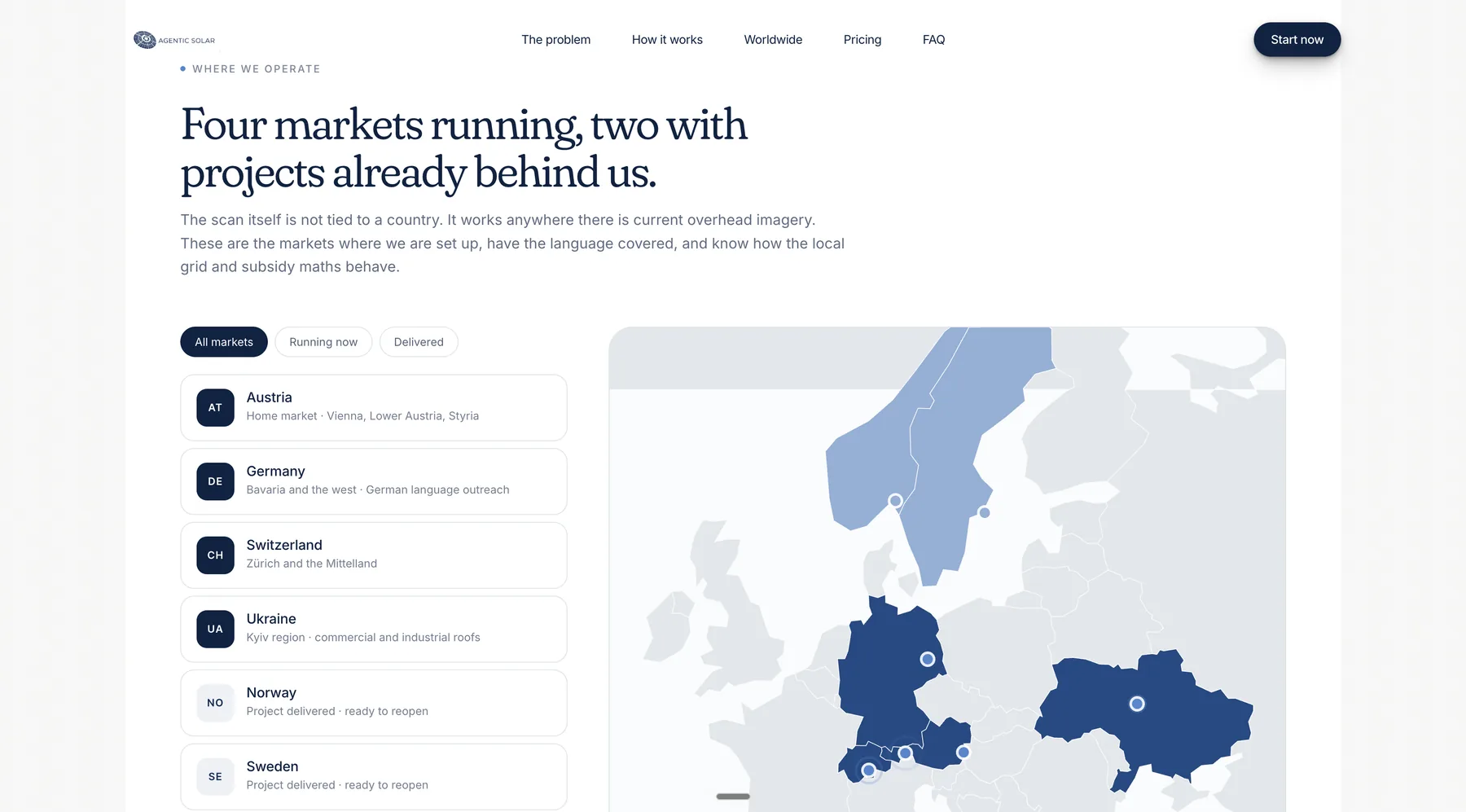 Agentic Solar markets map