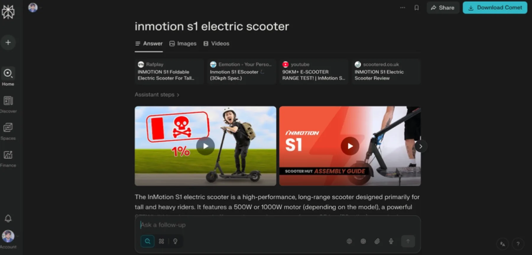 Perplexity AI search citing eemotion.co.uk as a top source