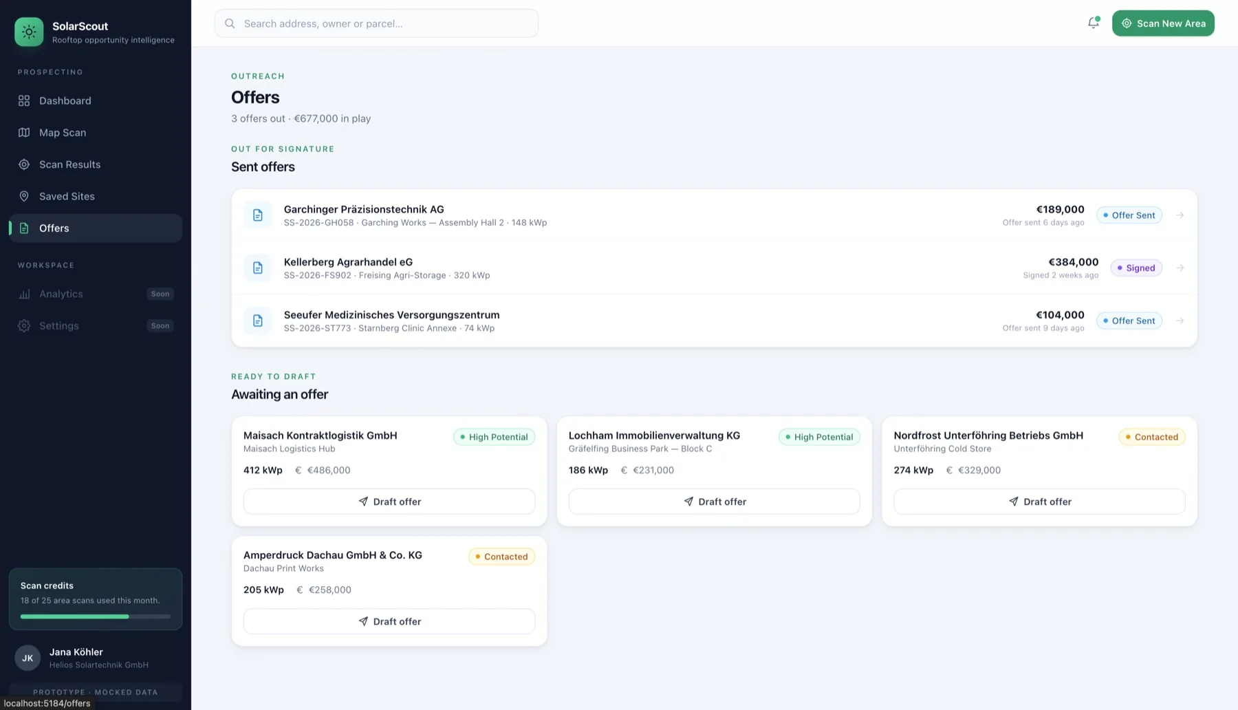 SolarScout offers sent and signed